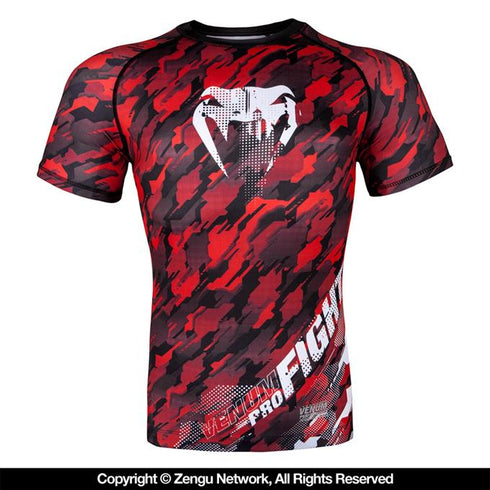 Venum-Tecmo Grappling Short Sleeve Rashguard - Red-6